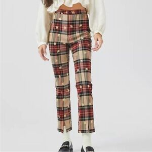 Urban Outfitters Plaid Bumblebee Cropped Pants